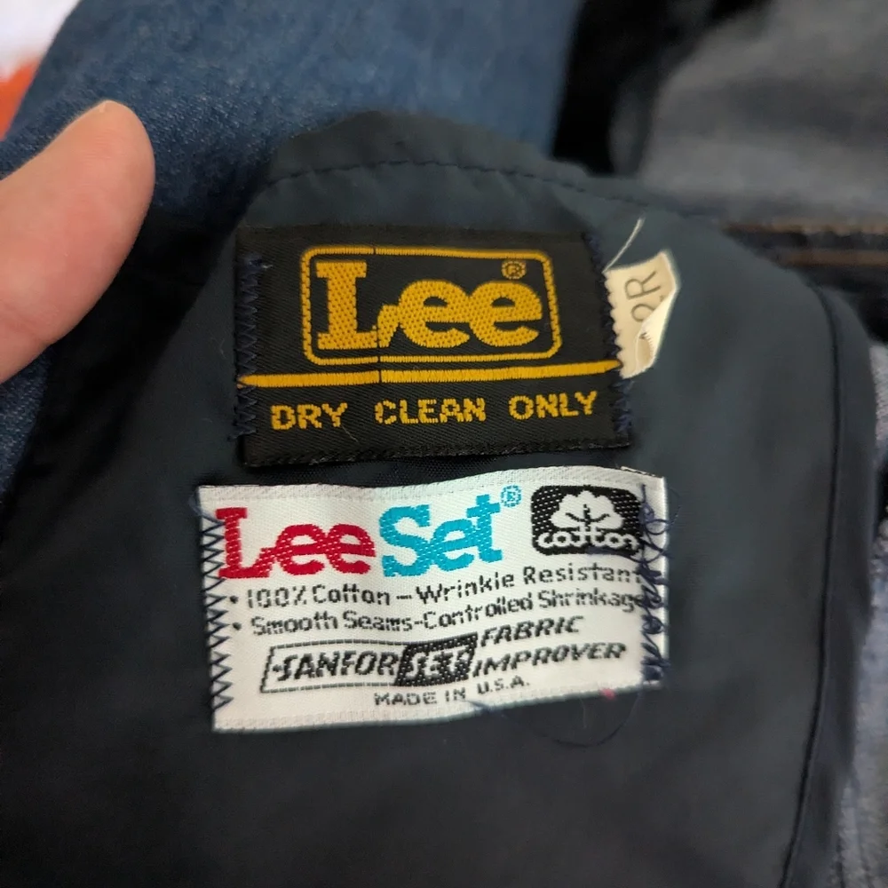 VINTAGE LEE Retro Light Wash Cotton Minimalist Simple Breasted Blazer Size Large - Picture 14 of 16
